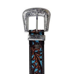 Myra Bag Turquoise Hand-Tooled leather belt 2927